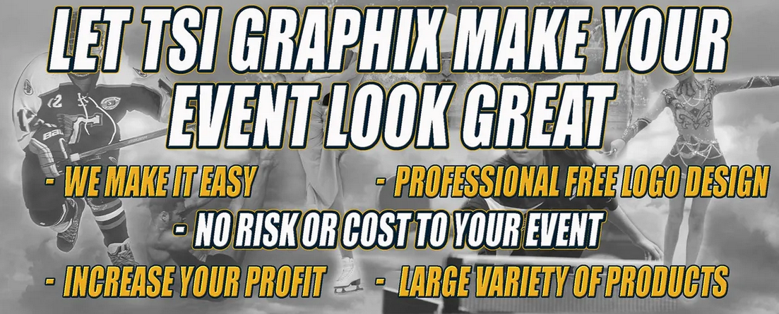 TSI GRAPHIX event apparel benefits including professional logo design and a variety of products